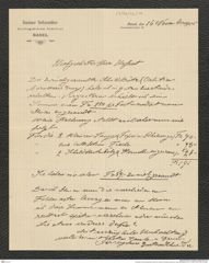 Nachlass Franz Steindachner, Brief von Gustav Schneider (junior) an Franz Steindachner (16.11.1905), Inv.Nr. 462.10, Seite 1